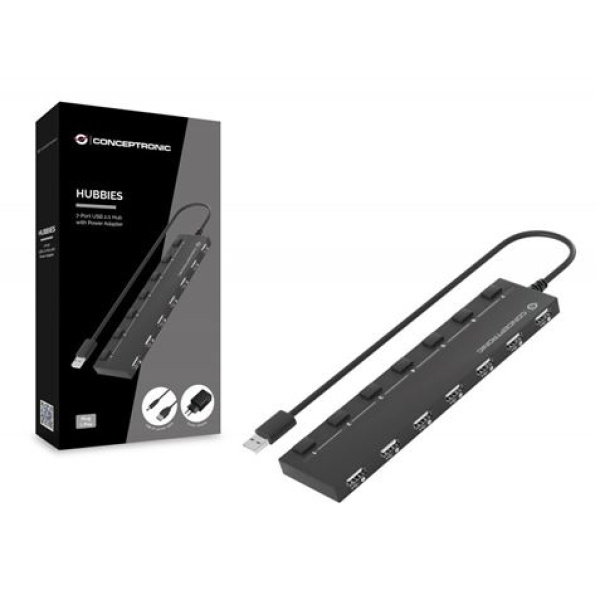 HUB 7 PUERTOS USB CON INTERRUPTOR DE ENCENDIDO Y BASE IMANTADA CONCEPTRONIC - Imagen 2