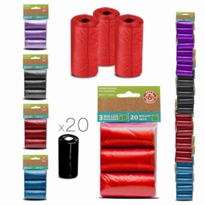 PACK 3 ROLLOS 20 BOLSA RECOGE EXCREMENTOS
