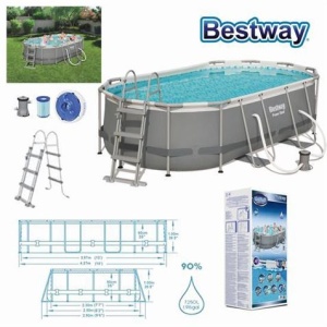 PISCINA OVAL + BOMBA FILTRO 427X250XH100CM BESTWAY