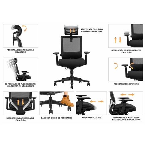 SILLA OFICINA GAMA SENIOR SE1100 CROMAD - Imagen 7