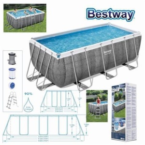 PISCINA RECTANGULAR+ BOMBA FILTRO 412X201X122 BESTWAY