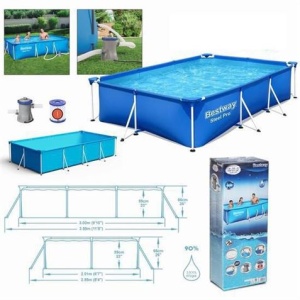 PISCINA RECTANGULAR + BOMBA STEEL PRO 300X201X66 BESTWAY