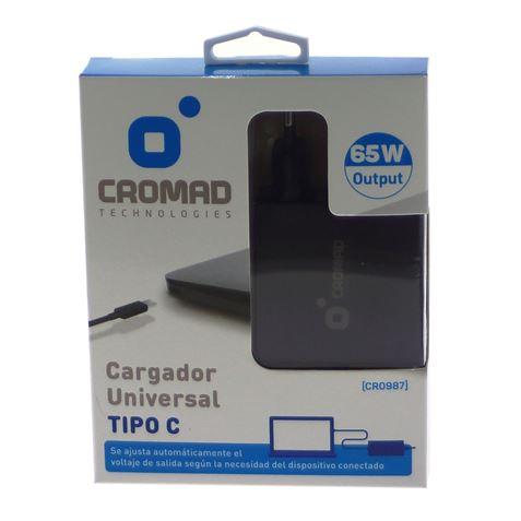 CARGADOR UNIVERSAL 65W TIPO C CROMAD - Imagen 4