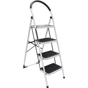ESCALERA DOMESTICA EN ACERO Y GOMA 4P. MADER
