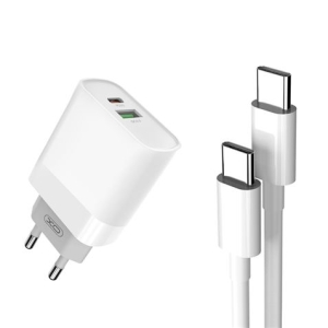 CARGADOR DE CORRIENTE L64 18W TIPO C + USB QC 3.0 + CABLE TIPO C XO