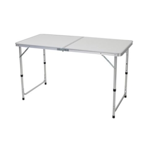 MESA CAMPING PLEGABLE BLANCA 2 POSICIONES ALUMINIO/MDF 90X60X40/70CM