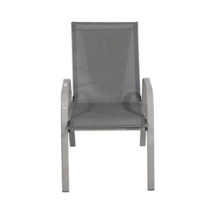 SILLA EXTERIOR METÁLICA JUNE GRIS 55X62X90CM