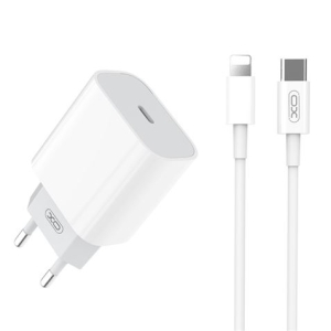 CARGADOR DE CORRIENTE L77 20W TIPO C + CABLE LIGHTNING XO