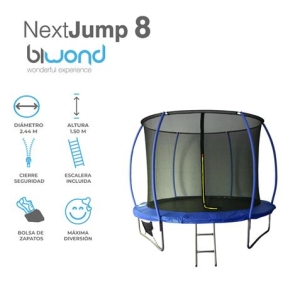 TRAMPOLIN CAMA ELASTICA 2.44 METROS NEXTJUMP 8 HASTA 100KG BIWOND AZUL