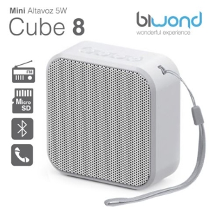 MINI ALTAVOZ BLUETOOTH 5W CUBE 8 BLANCO BIWOND