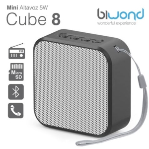 MINI ALTAVOZ BLUETOOTH 5W CUBE 8 NEGRO BIWOND