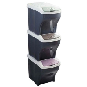 SET DE 3 CUBOS DE BASURA POKER TRIS 20 LITROS 28X40X31CM BAMA