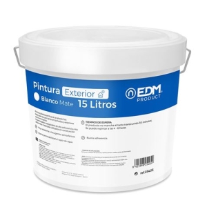 PINTURA PLASTICA MATE INTERIOR / EXTERIOR BLANCA 15L EDM