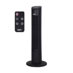VENTILADOR TORRE CON MANDO A DISTANCIA NEGRO 60W EDM
