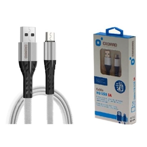 CABLE HQ USB A MICRO USB 1 METRO 3A PLATA CROMAD