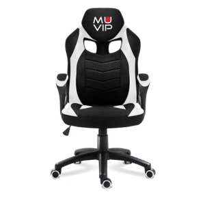 SILLA GAMING GM1300 TELA NEGRO / BLANCO MUVIP