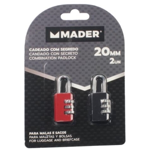 PACK 2 CANDADOS 20MM. CON COMBINACION MADER
