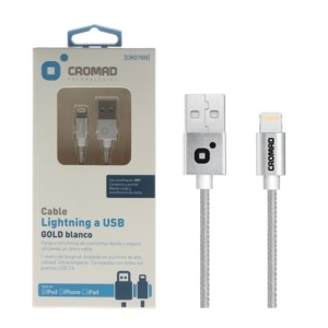 CABLE LIGHTNING PREMIUM BLANCO 1METRO (CERTIFICADO POR APPLE) CROMAD