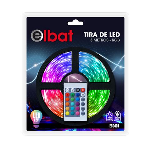TIRA DE LED 12V 3 METROS RGB ELBAT - Imagen 2