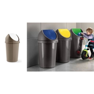 REACONDICIONADO CONTENEDOR DE BASURA 65 LITROS TAPA AMARILLA BLIM
