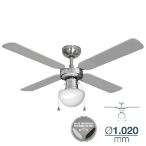 VENTILADOR DE TECHO 50W MODELO CARIBE CROMADO