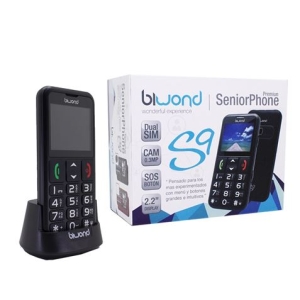TELEFONO MOVIL SENIOR S9 NEGRO + ESTACION CARGA BIWOND