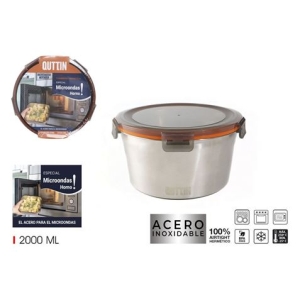 TUPPER ACERO INOXIDABLE 2 LITROS APTO MICROONDAS QUTTIN