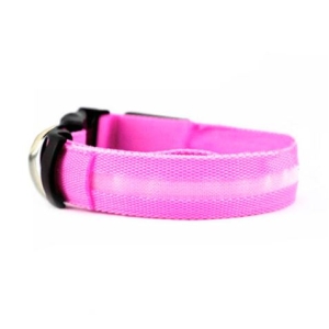 COLLAR MASCOTAS LED ROSA TALLA M BIWOND