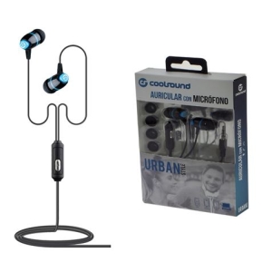 AURICULAR + MICRÓFONO URBAN MIC AZUL COOLSOUND