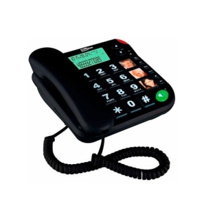 TELEFONO FIJO MAXCOM KXT480 PERSONAS MAYORES NEGRO