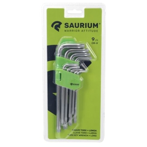 JUEGO LLAVES TORX LARGA 9 PCS SAURIUM
