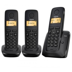 TELEFONO INALAMBRICO DIGITAL GIGASET A120 TRIO NEGRO
