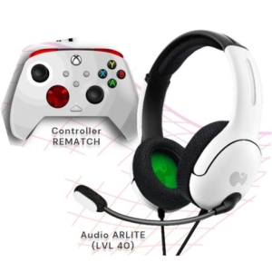 PACK AURICULAR AIRLITE + MANDO REMATCH RADIAL WHITE PC/XBOX PDP
