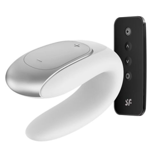VIBRADOR PARA PAREJAS DOUBLE FUN CON APP Y MANDO BLANCO SAFISFYER