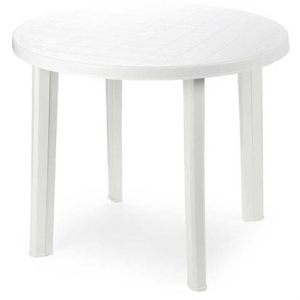 MESA DE RESINA TONDO BLANCA REDONDA 90X90X72CM