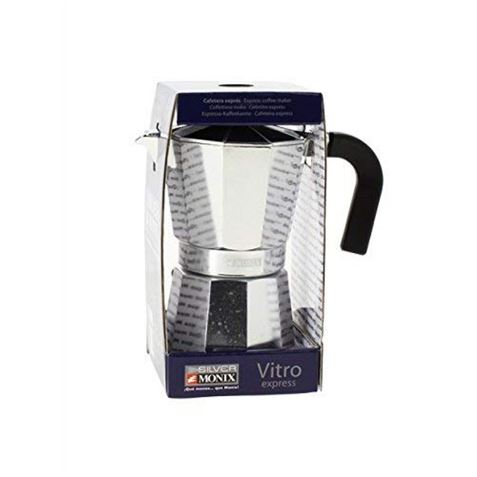CAFETERA VITRO EXPRES 3 TAZAS ALUMINIO ANTIADHERENTE CALDERIN SIN CANTOS - Imagen 3