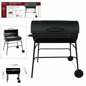 BARBACOA CARBON RECTANGULAR CON TAPA 100X68X97CM