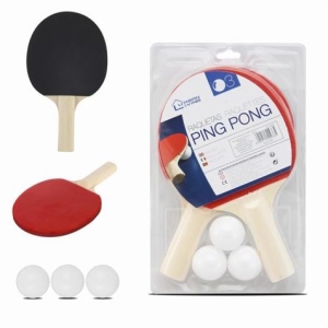 PACK 2 RAQUETAS DE PING PONG + 3 BOLAS