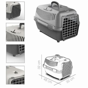 TRANSPORTIN MASCOTAS GRIS CLARO 48X32X32CM