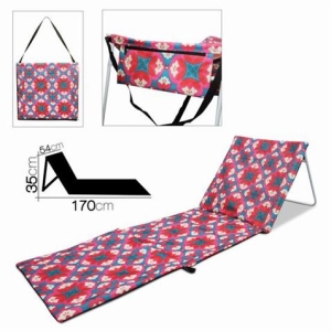 COLCHONETA ABATIBLE CUADROS ROSA 170X54X35CM