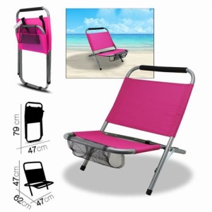 SILLA DE PLAYA FUCSIA 62X47XH47CM