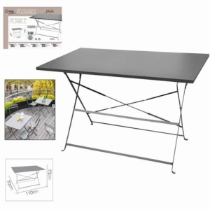 MESA METALICA RECTANGULAR PLEGABLE 110X70 ANTRACITA