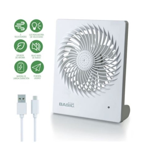 VENTILADOR SOBREMESA CON BATERIA USB 3.7W BASISC HOME