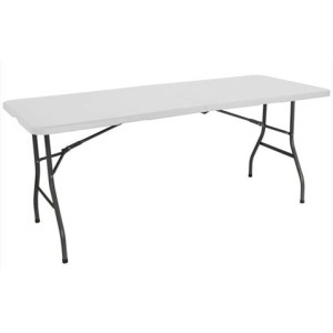 MESA JARDIN PLEGABLE RECTANGULAR BLANCA 2.4MTRS
