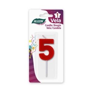 VELA ROJA NUMERO 5 ALGON