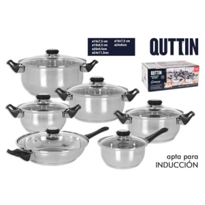 BATERIA DE COCINA 12 PIEZAS ACERO INOX INDUC GENESE QUTTIN