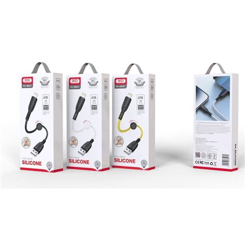 CABLE NB247 CARGA RAPIDA USB - LIGHTNING | 6A | 25CM CON CLIP | BLANCO XO - Imagen 2