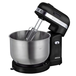 BATIDORA AMASADORA CON BOWL 3.5L 350W ACERO INOX NEGRA JOCCA