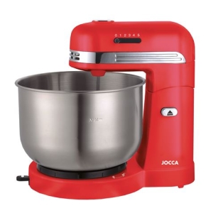 BATIDORA AMASADORA CON BOWL 3.5L 350W ACERO INOX ROJA JOCCA