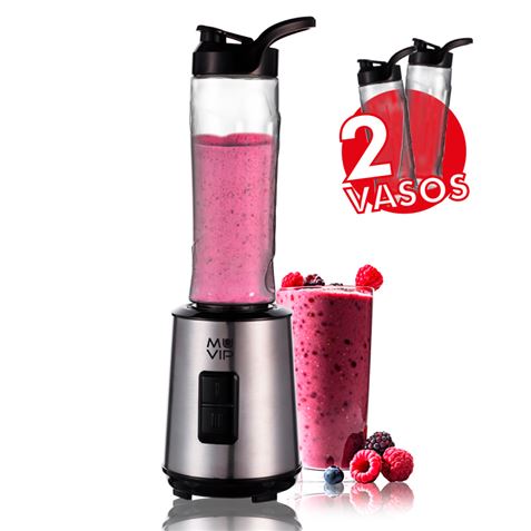 BATIDORA SMOOTHIE 300W INOX 2 VASOS 600ML MUVIP